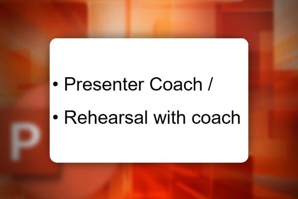 PowerPoint course: 17.5 | Rehearsals and feedback with the help of AI: Rehearse with Coach / Presenter Coach