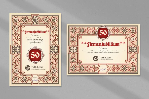 Document template in de ontwerp 'ornamentiek'.