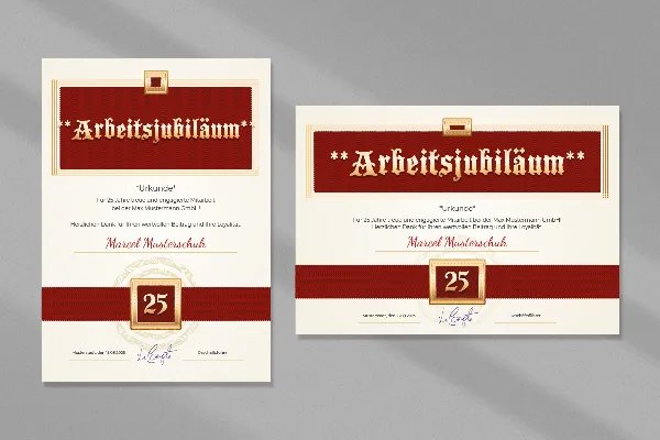 Certificate template "Wellenschlag" for honorary certificates, for company & service anniversaries