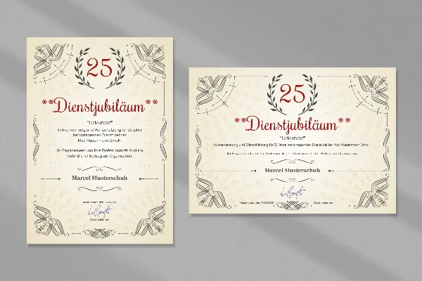 Certificate template "Line decoration" for honorary certificates, for company & service anniversaries