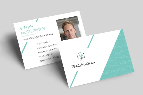 Business card template for the education and training sector