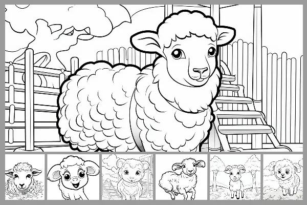 11 desenhos para colorir com ovelhas.