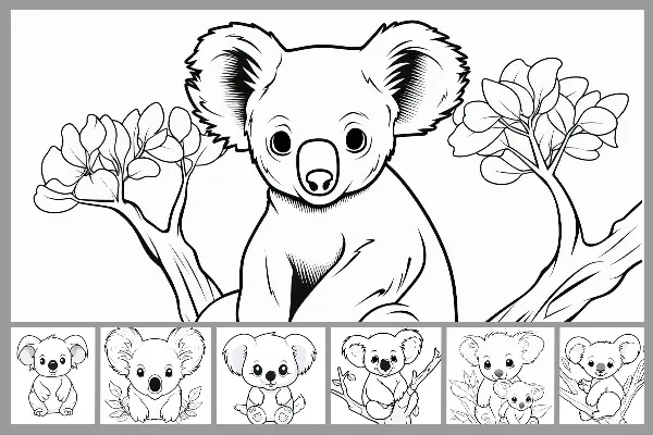 13 desenhos para colorir com coalas.