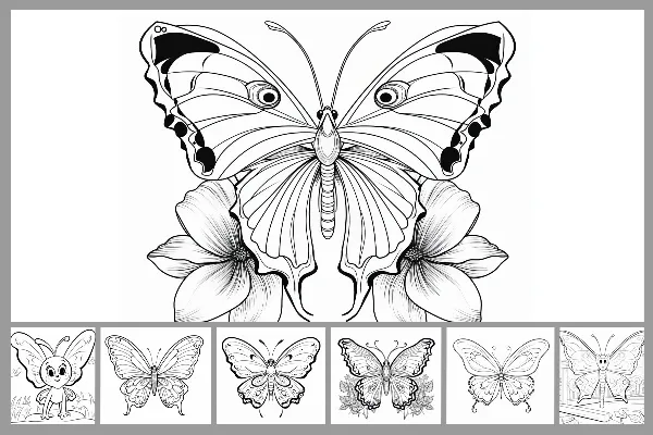 10 imagens para colorir com borboletas.