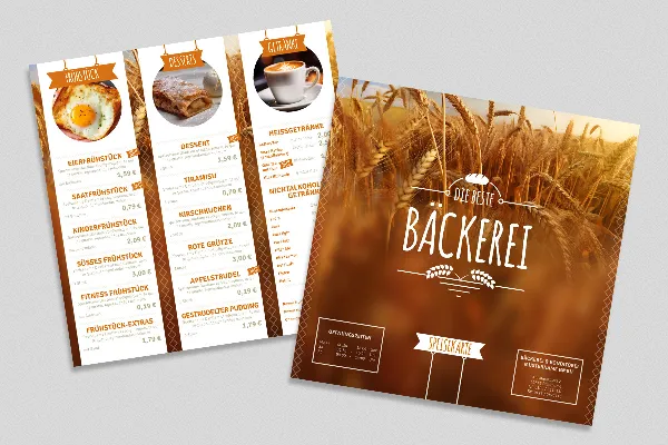 Modèle de menu de boulangerie - format carré