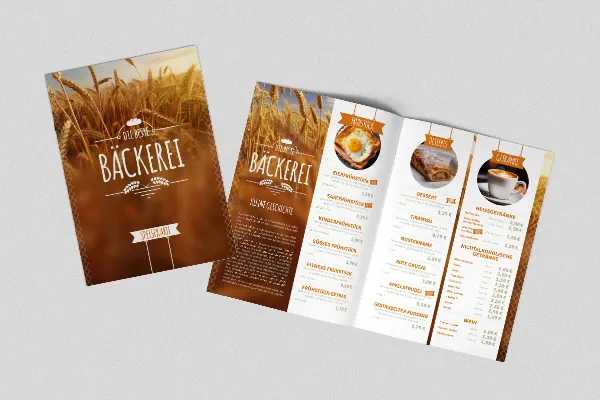 Menu template Bakkerij - A5 in staand formaat