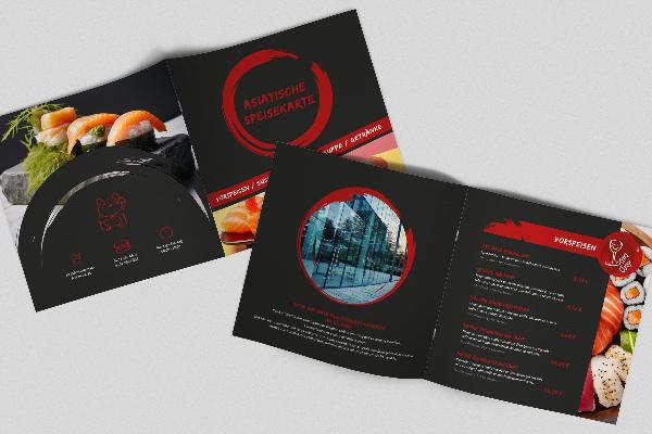 Modello di menu per cucina asiatica - quadrato