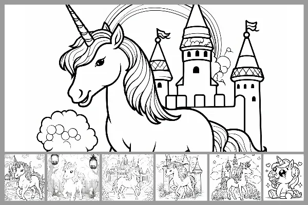 Disegni da colorare "Unicorno" per bambini - unicorno fiabesco
