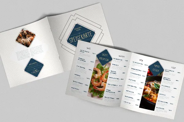 Chinese cuisine menu template - square
