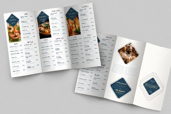 Chinese cuisine menu template - A4 folded fold