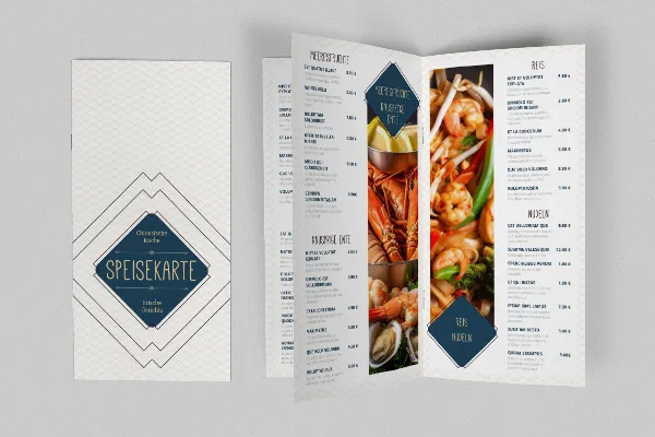 Menu-ontwerp voor de Chinese keuken - DIN-lang flyer.