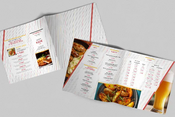 Menu card template German cuisine - square