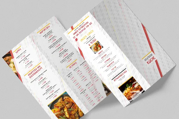 Modèle de menu cuisine allemande - Dépliant format DIN long