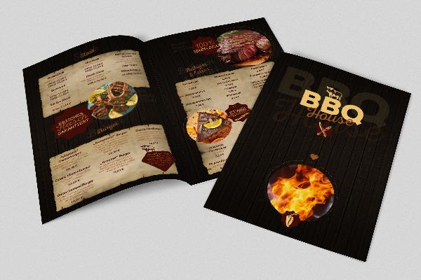 Ruokalistapohja steakhouse-ravintoloille - A4-pystymuoto