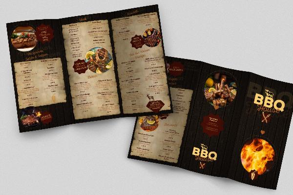 Ruokalistapohja steakhouse-ravintoloille - A4-haitarilohko