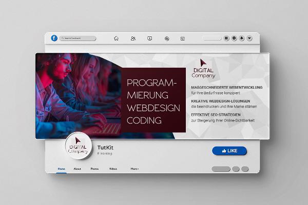 Facebook-titelsjabloon voor programmeurs en webdesigners
