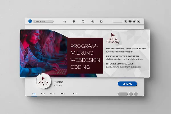 Facebook-Titelbild-Vorlage für Programmierer und Webdesigner