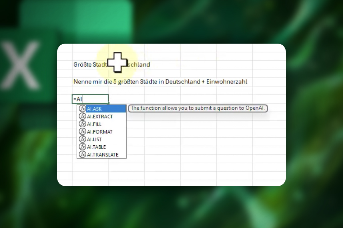 Excel-Tipps: 06 | ChatGPT mit Formeln nutzen