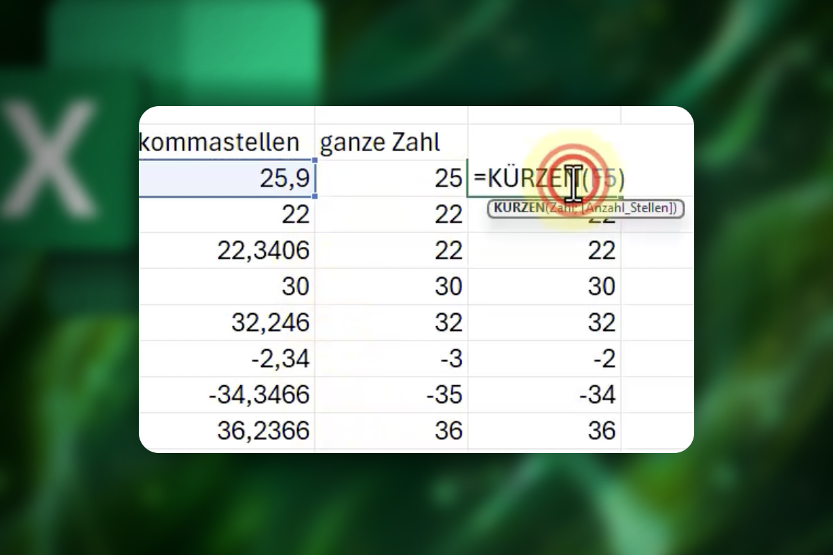 Excel-Tipps: 14 | Zahlen nach der Nachkommastelle entfernen