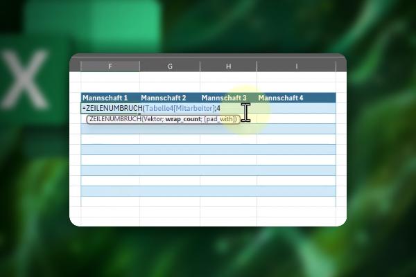 Excel-Tipps: 31 | Eine Spalte schnell in 4 Spalten aufgeteilt durch Zeilenumbruch