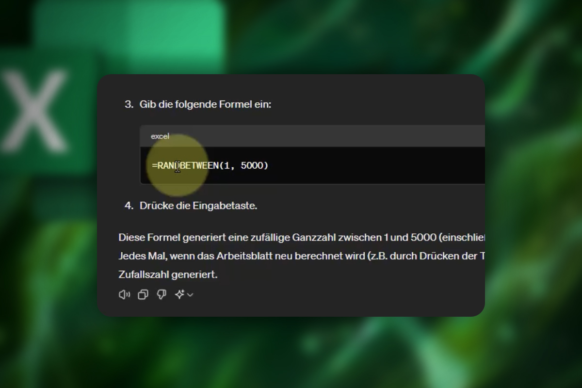 Excel-Tipps: 35 | Zufällige Zahl ausgeben lassen