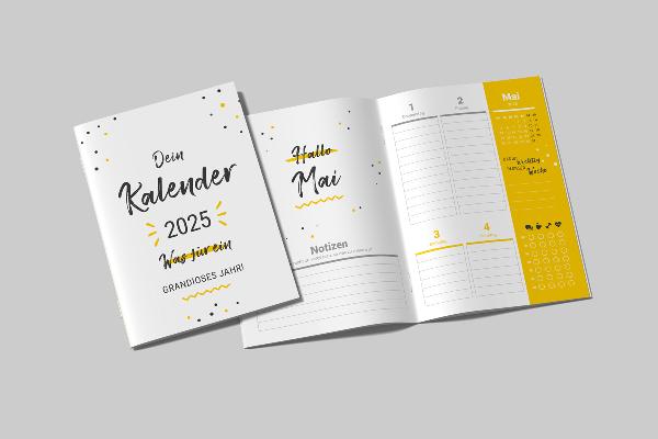 Plantilla de calendario 2025: calendario de libro