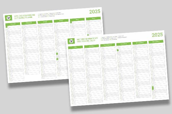 Calendarios de negocios personalizados para 2025: calendarios semestrales