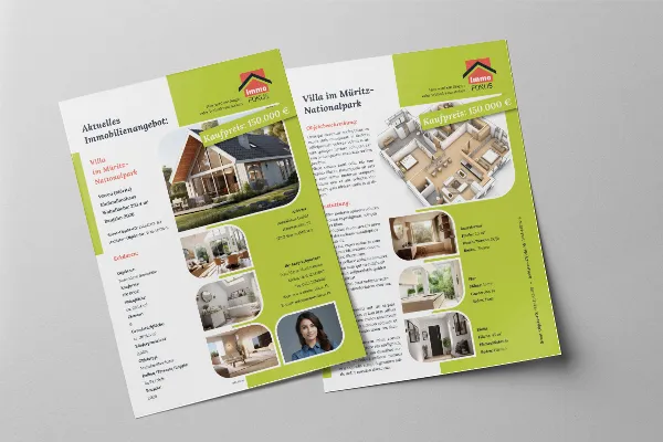 Exposé templates for real estate, houses and apartments - Template 3