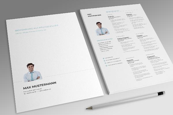 Care assistant resume template in pastel blue