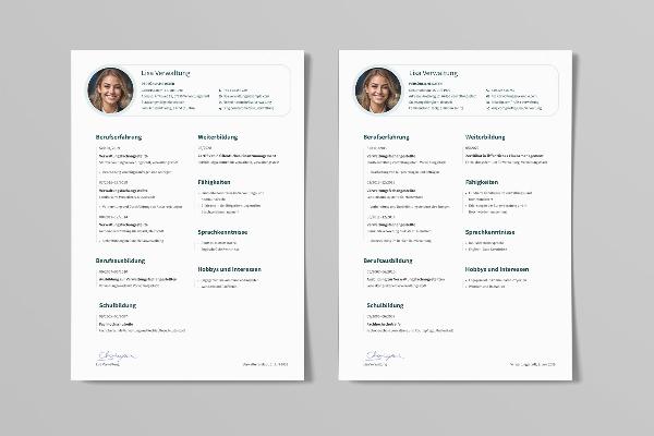 Ensidig CV mal for administrasjonsmedarbeider i blått
