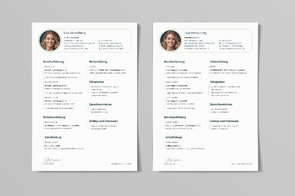 Ensidig CV-mal for administrativt ansatte i lysegrønn.