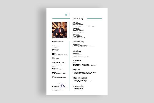 CV mal for industriell kjøpmann/-kvinne i mintgrønt (enkeltsidig)