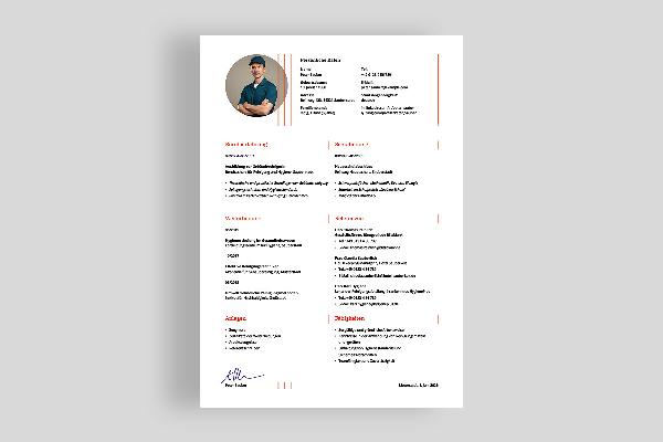 Ensidig CV-mal for renholder i lakseoransje