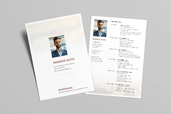 Autokauppiaan työhakemuspohja, autokauppias ruskeassa.