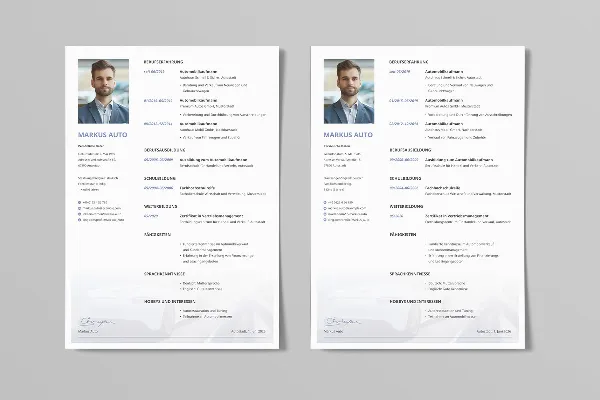 Yksipuolinen ansioluettelopohja autokauppiastojen/mekaanikon ammatissa sininen