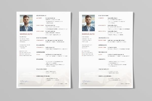 Ensidig CV-mal for bilmegler i brunt