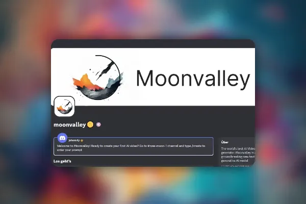 KI 비디오 만들기: 3.4 | MoonvalleyAI - 디스코드에서 제공되는 무료 텍스트에서 비디오로 변환하는 도구