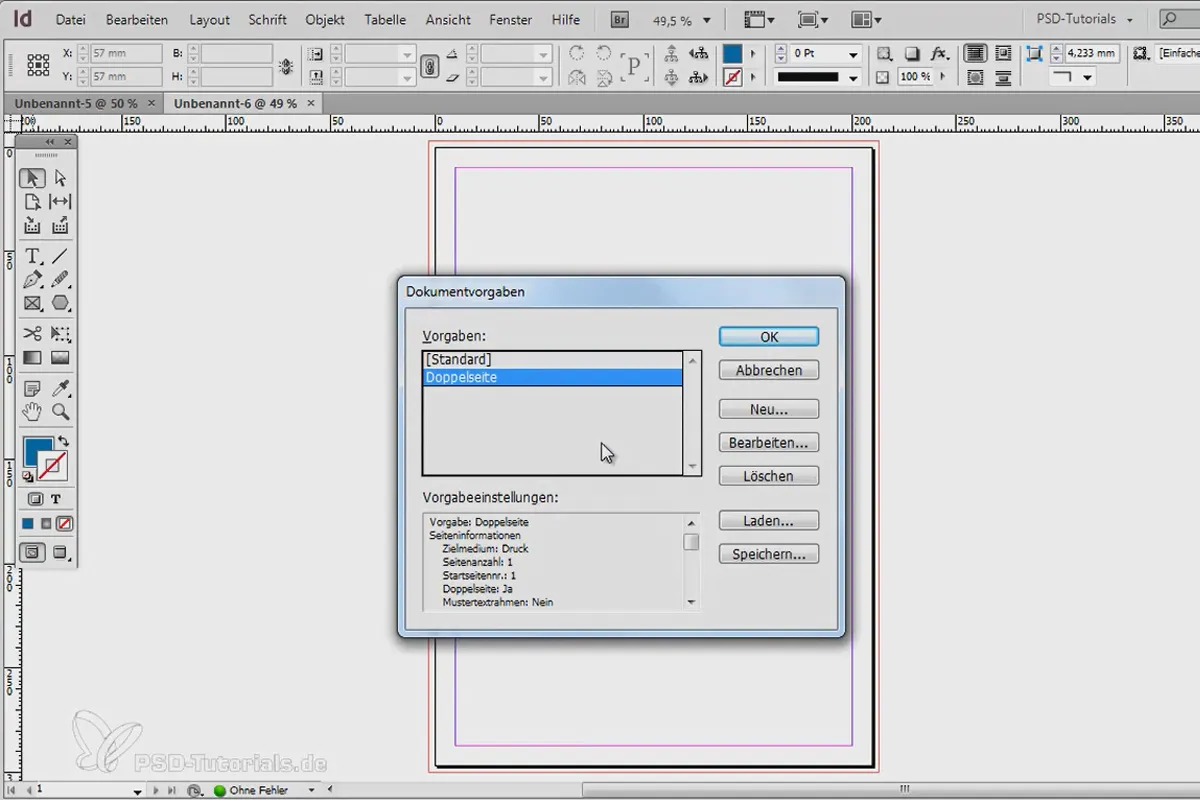 Tipps & Tricks zu Adobe InDesign: Dokumentvorgabe ganz schnell ändern