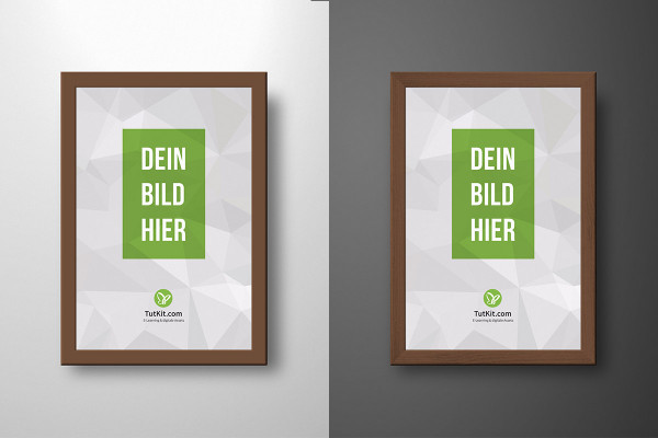 Mockup for picture frame in portrait format, color customizable