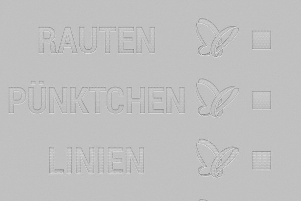 Photoshop-Stile für transparente Relief-Effekte: vertiefte Prägungen mit Struktur