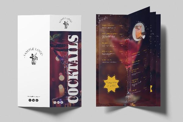 Menu cocktail e bevande "Splash" (menu pieghevole, otto pagine)