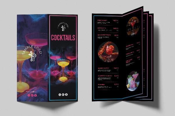 Menu cocktail e bevande "Pulse" (volantino pieghevole, otto pagine)