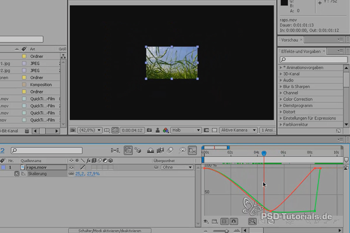After Effects - Basics: Animation with keyframes