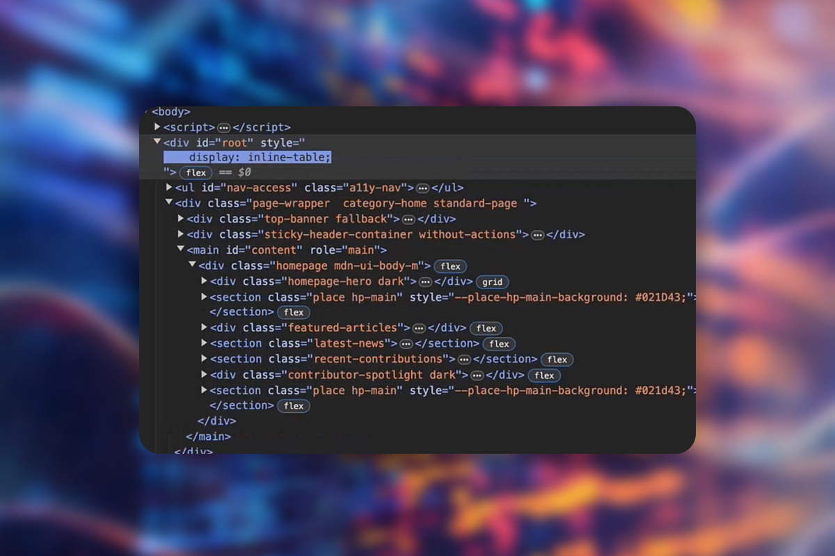 Chrome Developer Tools: 2.1 | Inspektera DOM-strukturen i Elements-fliken