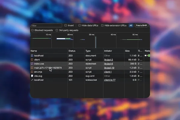 Chrome Developer Tools: 4.1 | Síť: Přehled funkcí