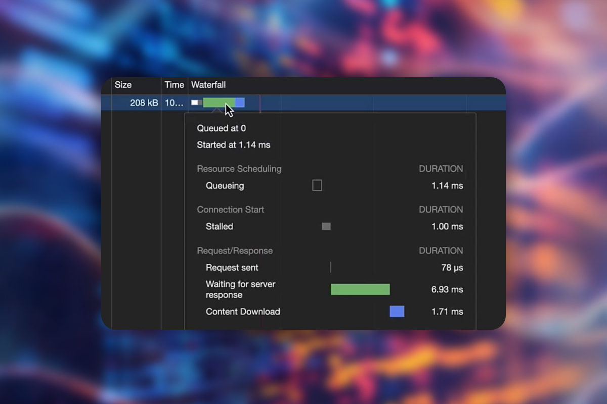 Chrome Developer Tools: 4.2 | Nätverk: Dämpning, Headers och Förhandsgranskning