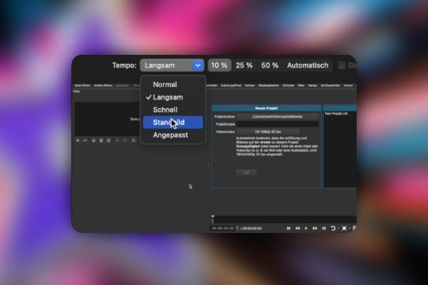 iMovie-Tutorial: 3.7 | Geschwindigkeit verändern