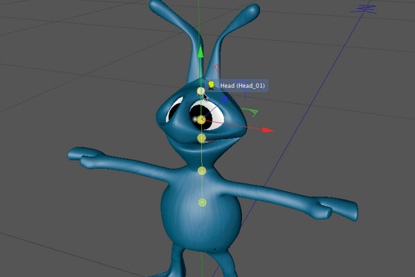 Nytt i Release 13 - Rigging av en alien med en karaktärsprofil