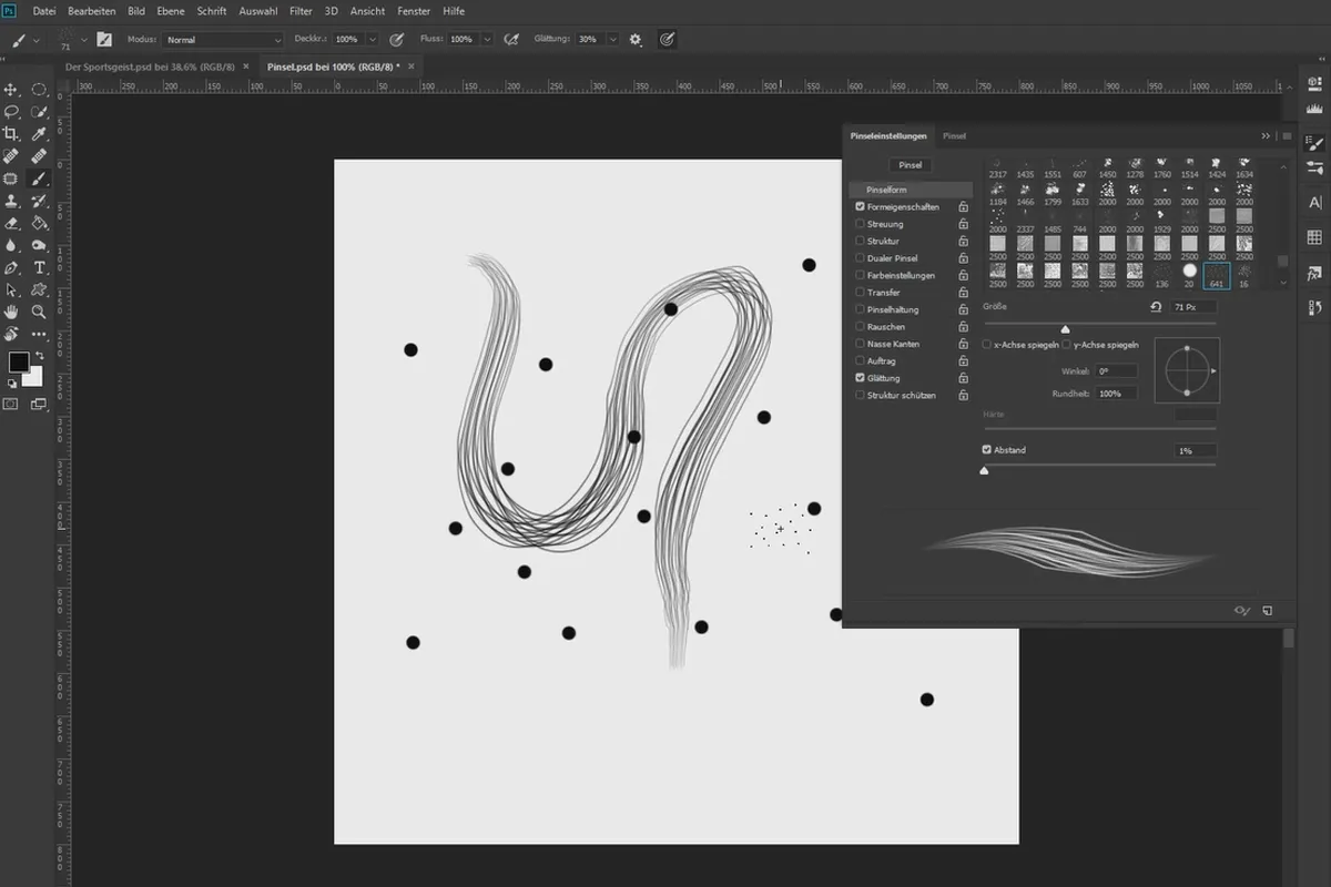 Tutorial Penggabungan Photoshop: Semangat Olahraga - Membuat dan Menyesuaikan 3 Kuas