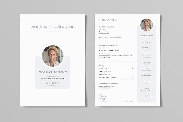 Apartment application: Template for singles (light gray)